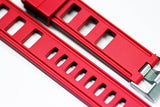 22mm Vanilla Scented Natural Rubber Strap - Red - OBRIS MORGAN TIMEPIECES