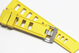 22mm Vanilla Scented Nautural Rubber Strap - Lemon Yellow - OBRIS MORGAN TIMEPIECES