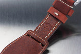 22mm Hand Sew Raw Style Italy Calf Bund Strap - Tan - OBRIS MORGAN TIMEPIECES