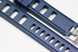 22mm Vanilla Scented Natural Rubber Strap - Blue - OBRIS MORGAN TIMEPIECES
