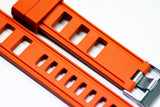 22mm Vanilla Scented Natural Rubber Strap - Orange - OBRIS MORGAN TIMEPIECES